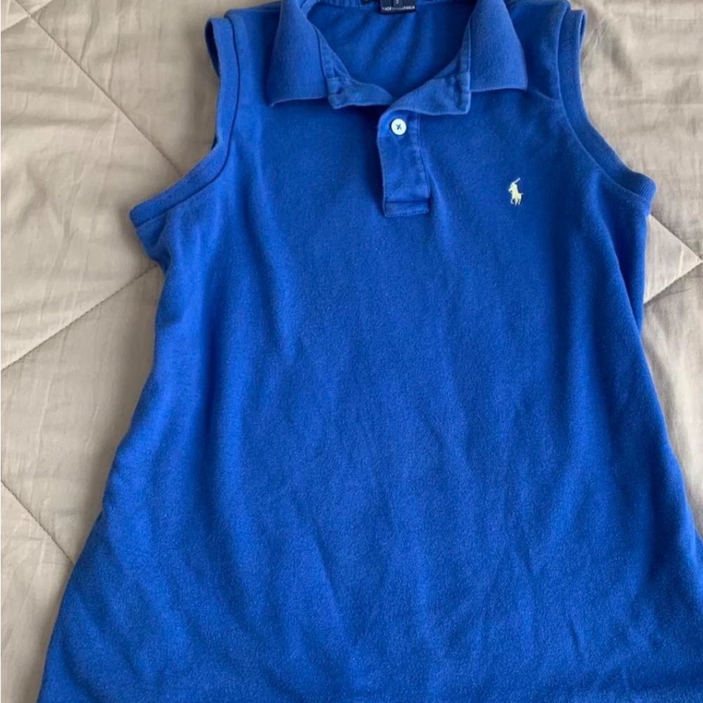 Polo by Ralph Lauren Blue Sleeveless Polo Top